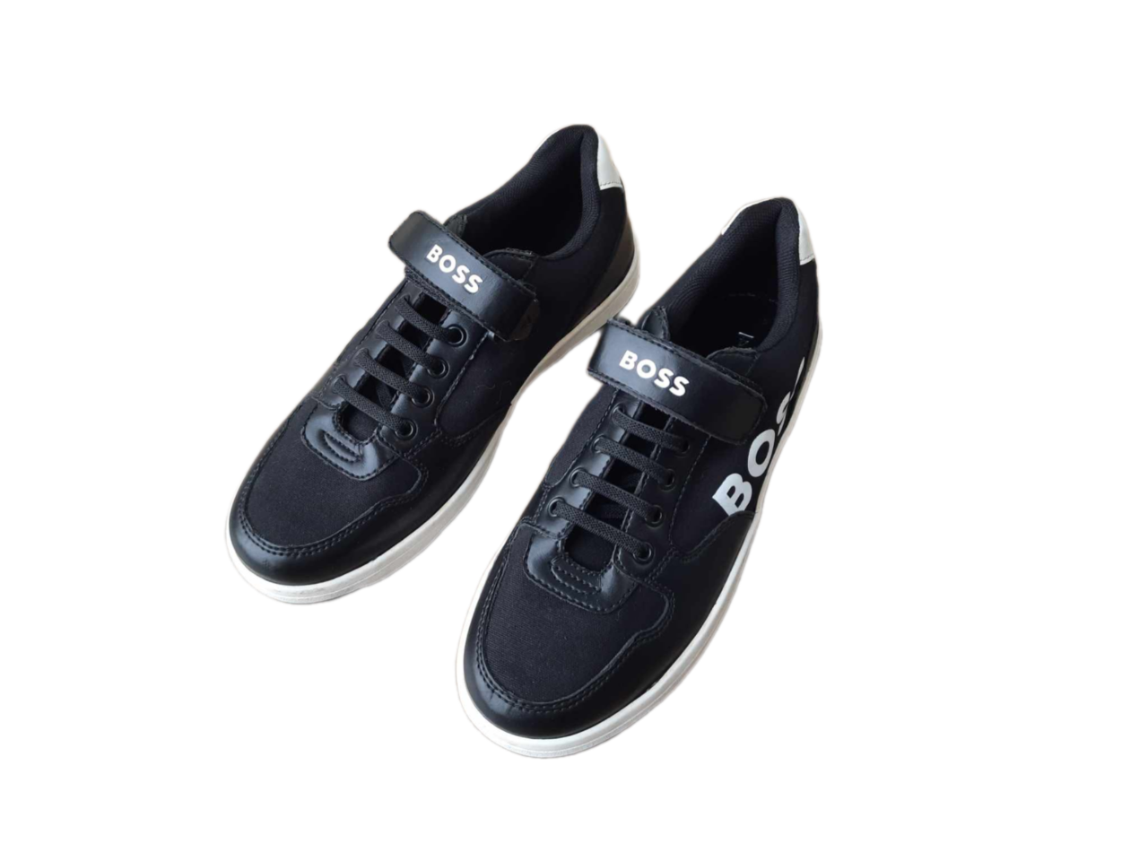 Giày thể thao nữ Boss trainers in mixed materials with logo details - Giày nữ xuất khẩu Âu, Mỹ
