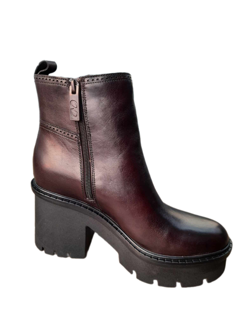 Boot cao cổ nữ da thật, chống nước Naturalizer Women Darry Bootie Water Repellent Ankle Boot Dark Brown Leather - Giày nữ xuất khẩu Âu, Mỹ