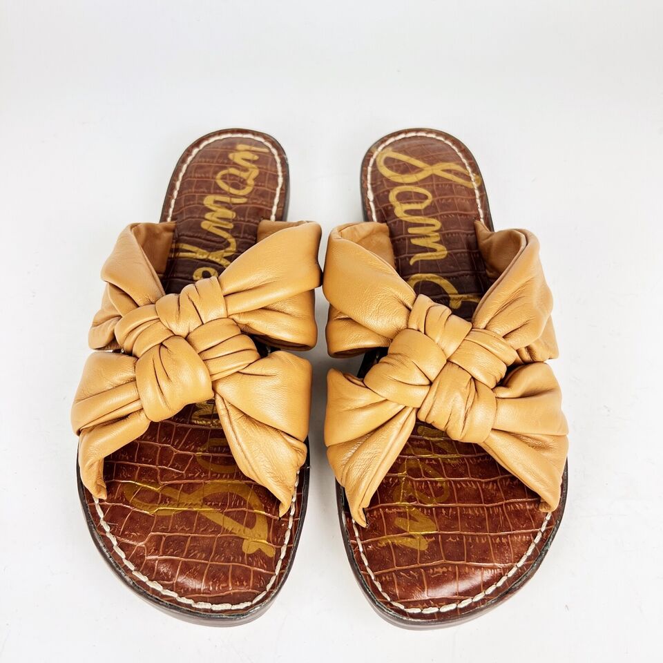 Dép da Slip on nữ Sam Edelman Garson Womens Brown - Giày xuất khẩu Âu, Mỹ