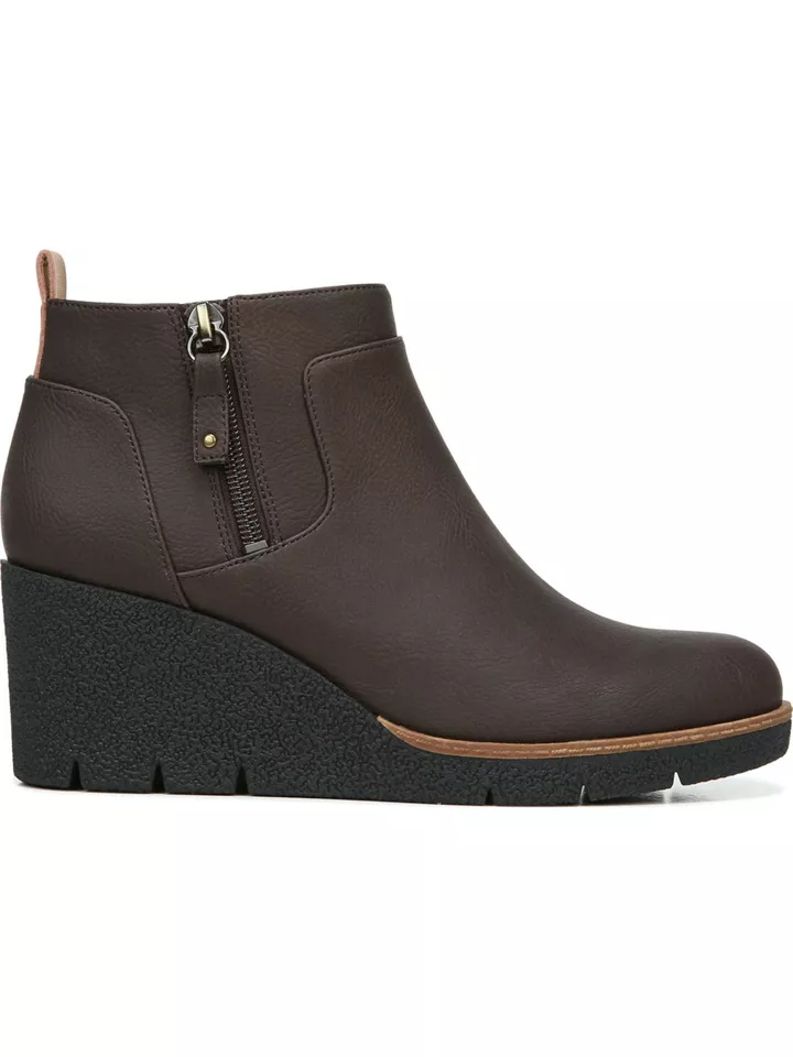 Boot nữ cổ ngắn da sáp Dr. Scholl's Shoes Women's Bianca Ankle Boot màu xám nâu - Giầy xuất khẩu Âu, Mỹ