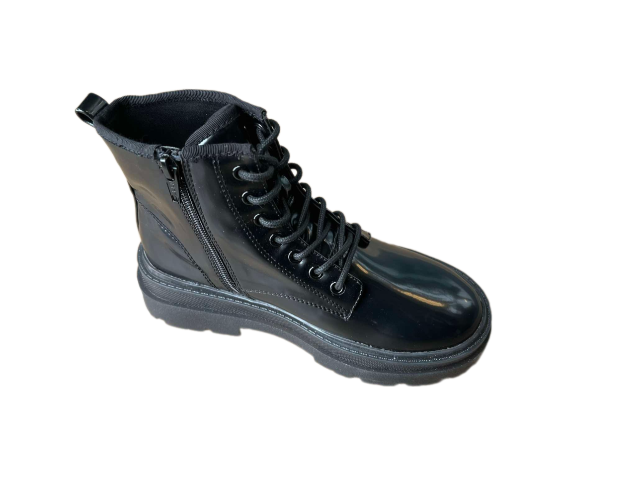 Boot nữ da thật Next màu đen bóng  - Giày da xuất dư sang Mỹ