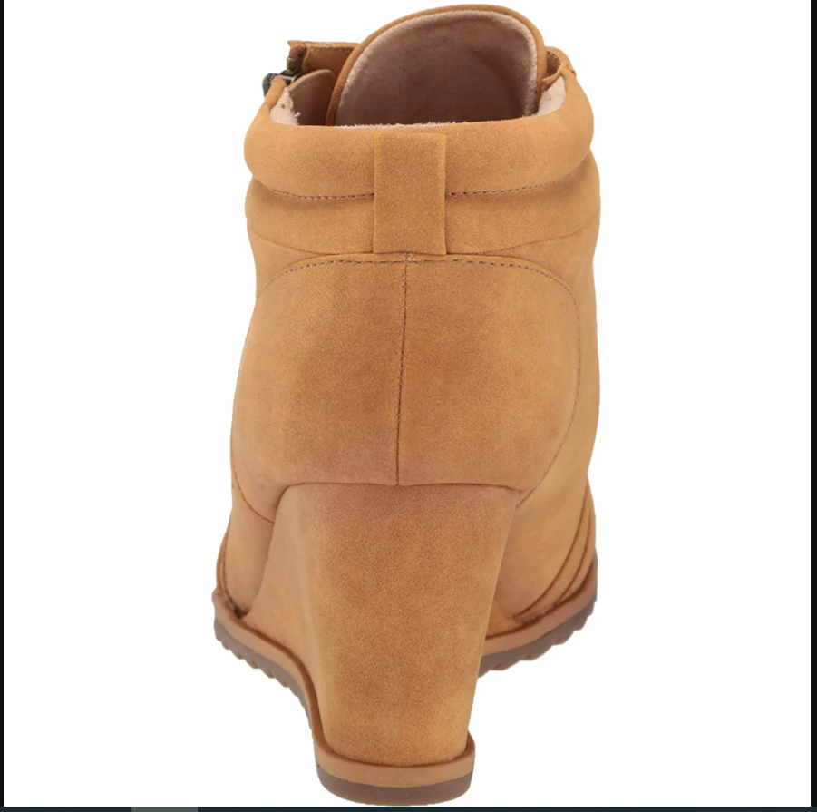 Boot nữ da thật SOUL Naturalizer Womens Haley-lace Ankle Boot Camel - Giày nữ xuất khẩu Âu, Mỹ