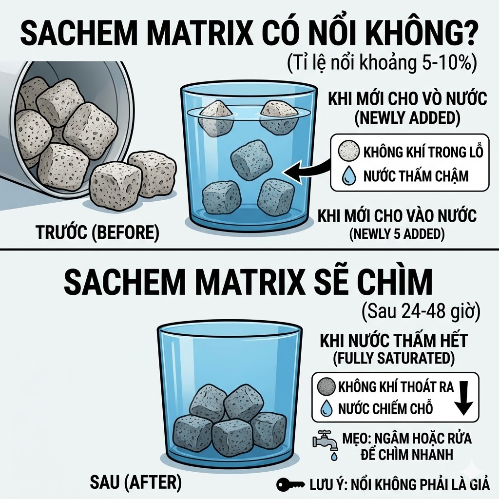 Seachem Matrix nổi trên mặt nước là hàng giả?