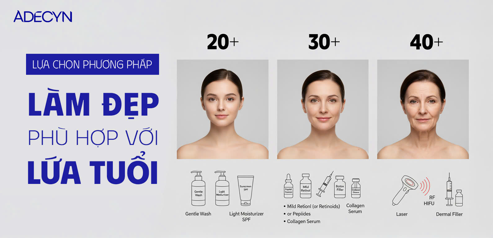 Lựa chọn phương pháp làm đẹp thù hợp với lứa tuổi