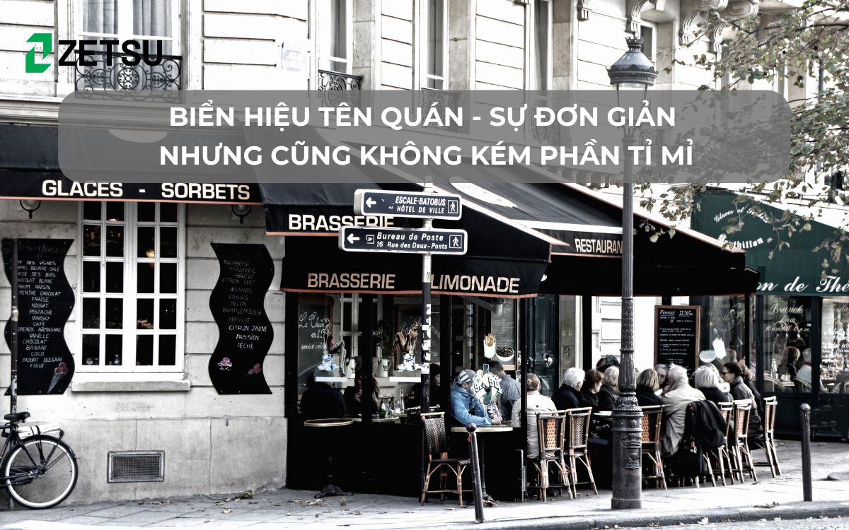 Biển hiệu tên quán - Sự đơn giản nhưng cũng không kém phần tỉ mỉ