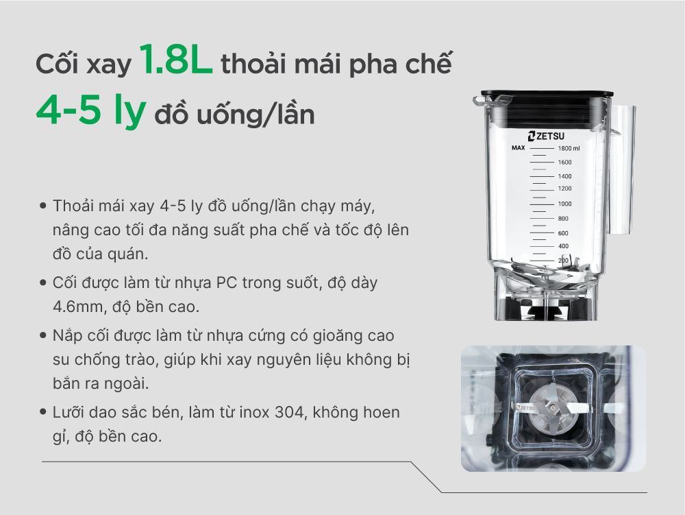 Máy xay sinh tố công nghiệp Zetsu Z-01