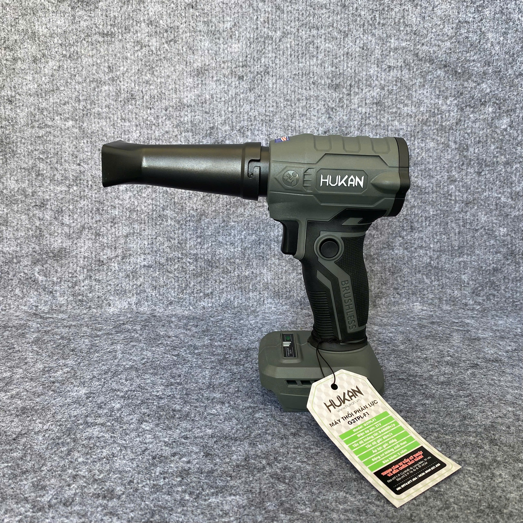 (Tặng thước dây 5m) Máy thổi phản lực dùng pin HUKAN G2TPL-F1 (chưa pin sạc)