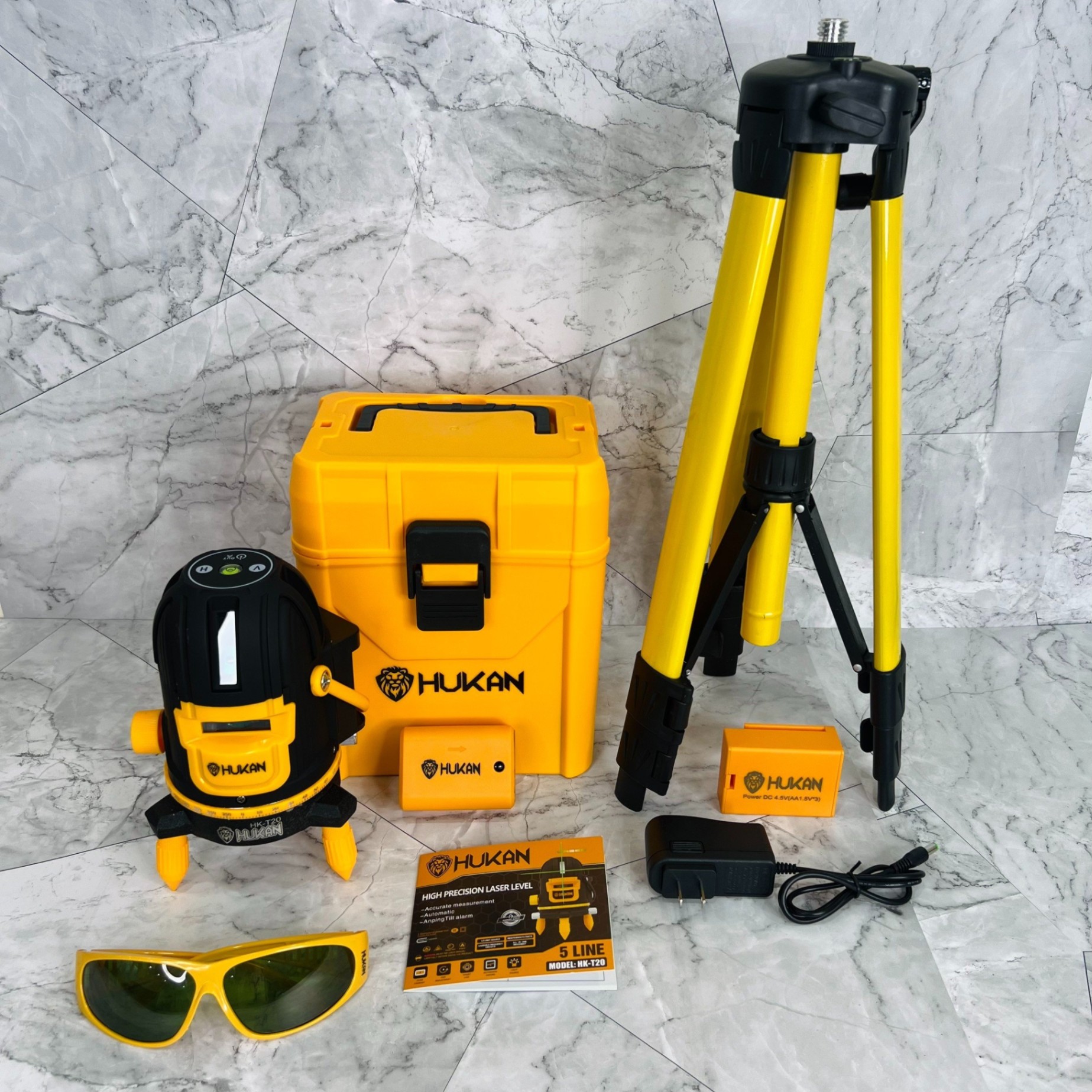 Máy cân bằng laser 5 tia xanh HUKAN HK-T20 (không kèm chân)