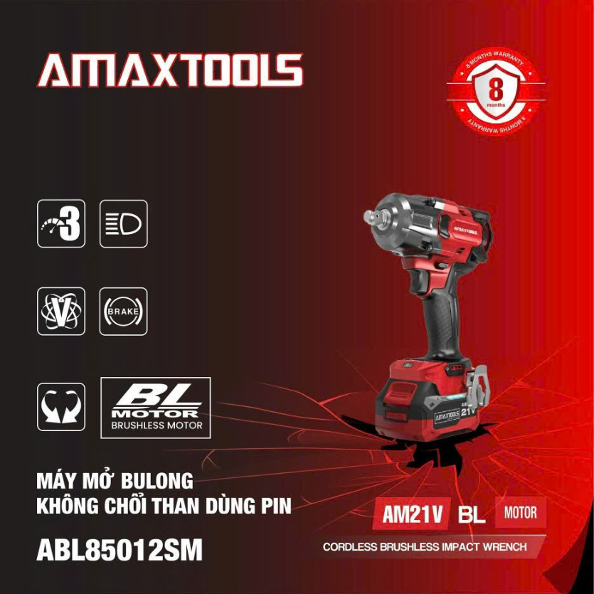 Máy siết bulong dùng pin AMAXTOOLS ABL85012SM (chưa có pin sạc)