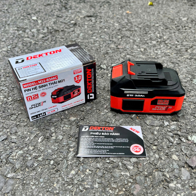 Pin 21V Lithium-ion dung lượng 3.0Ah DEKTON M21-B3A6C