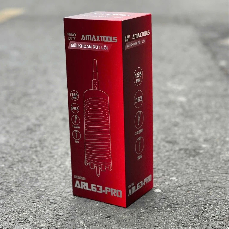 Mũi Khoan Rút Lõi Bê Tông 63 mm Amaxtools ARL63-PRO