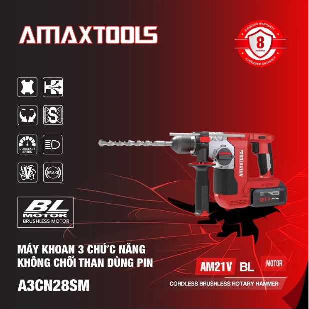 Máy khoan sử dụng pin AMAXTOOLS A3CN28SM (chưa có pin sạc)