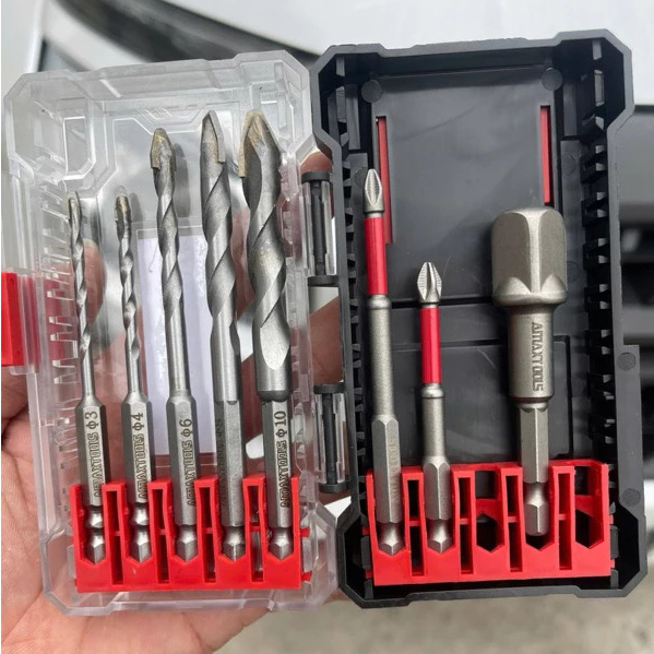 Bộ mũi khoan & đầu vít AMAXTOOLS chất liệu hợp kim thép