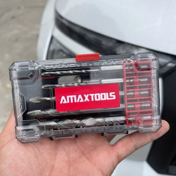 Bộ mũi khoan & đầu vít AMAXTOOLS chất liệu hợp kim thép
