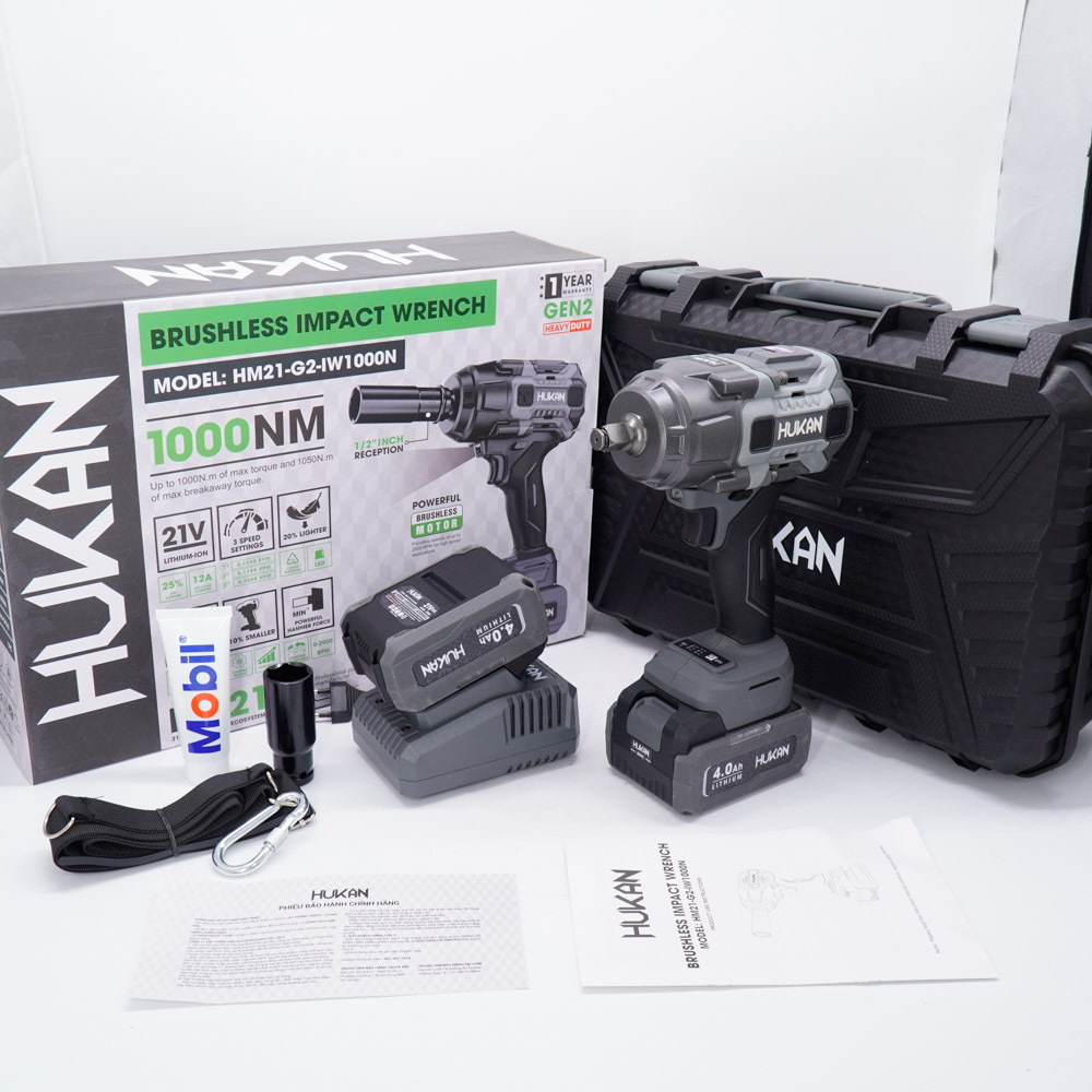 Máy siết bulong dùng pin HUKAN HM21-G2-IW1000N (chưa có pin và sạc)