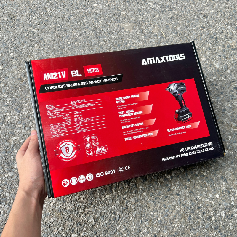 Máy siết bulong sử dụng pin AMAXTOOLS ABL66012SM (chưa có pin sạc)