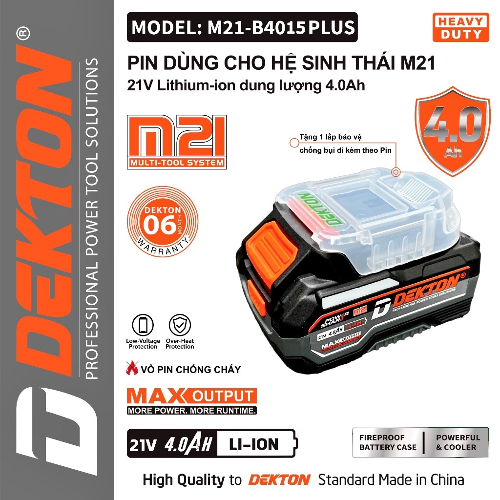 Pin 21V 4.0Ah DEKTON M21-B4015PLUS