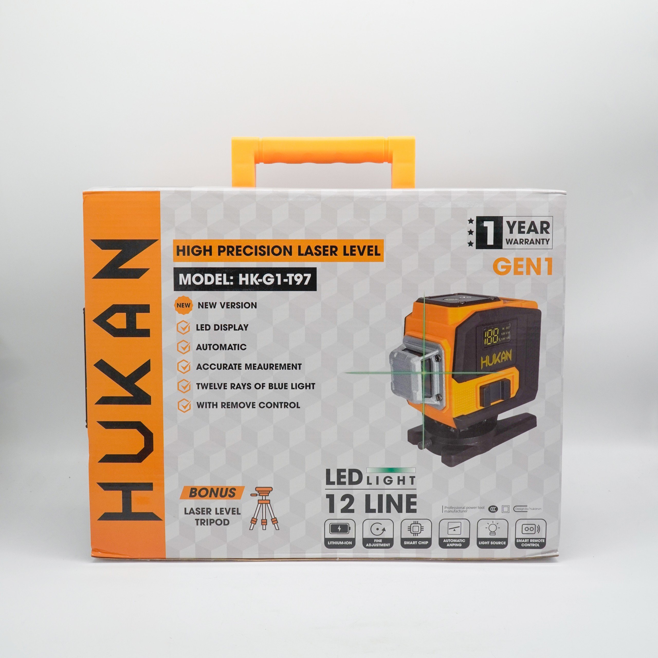 Máy cân bằng laser 12 line HUKAN HK-G1-T97 (kèm chân)