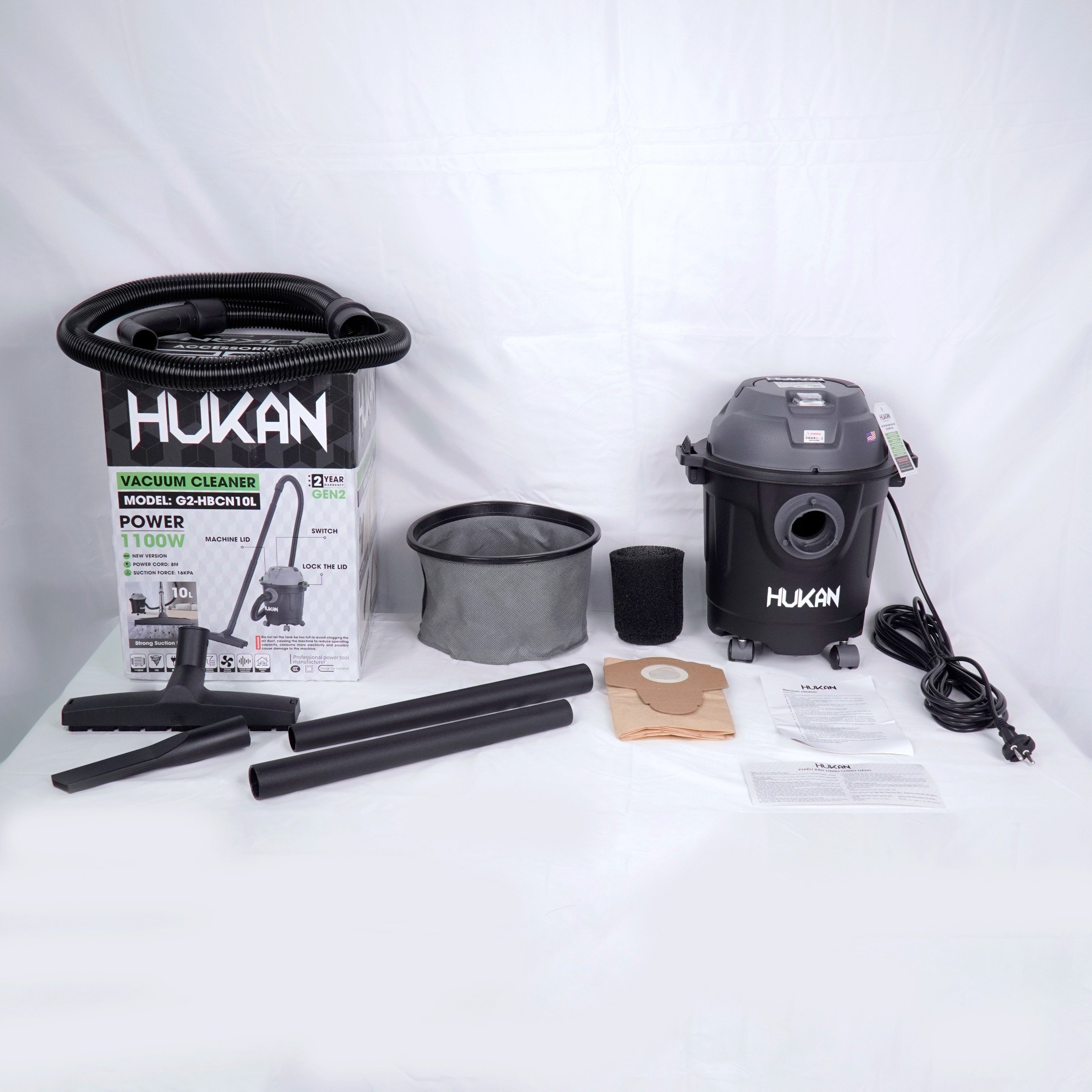 Máy hút bụi công nghiệp HUKAN Gen2 G2-HBCN10L