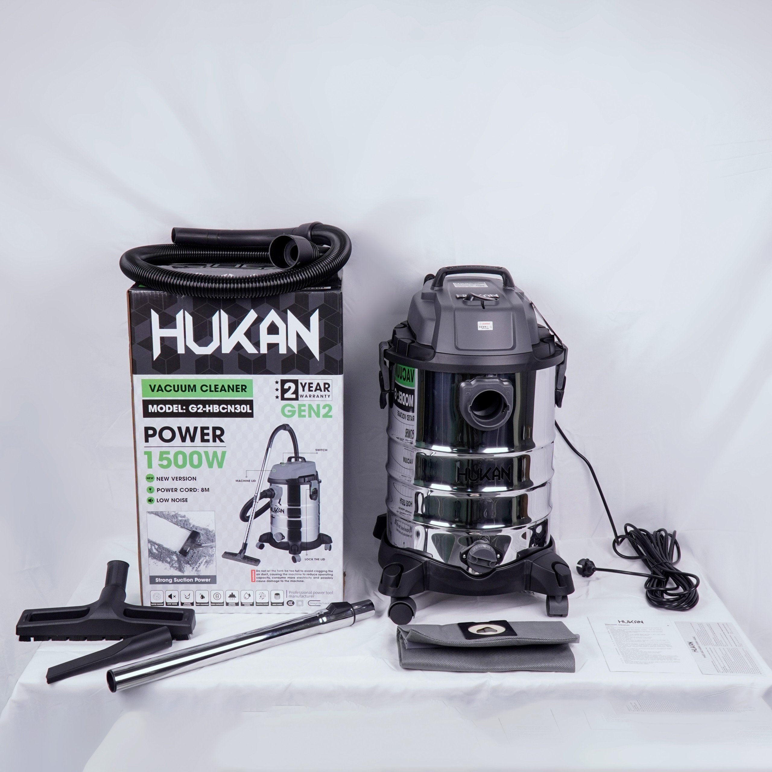 Máy hút bụi công nghiệp 30L dùng điện HUKAN (GEN 2) G2-HBCN30L