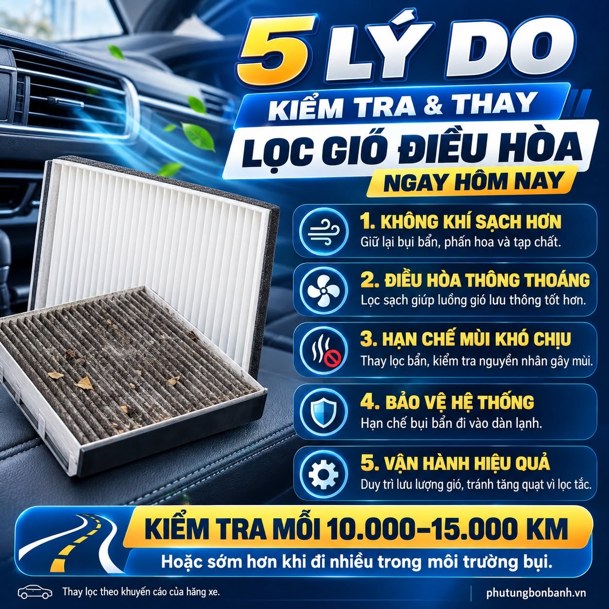 5 lý do kiểm tra và thay lọc gió điều hòa