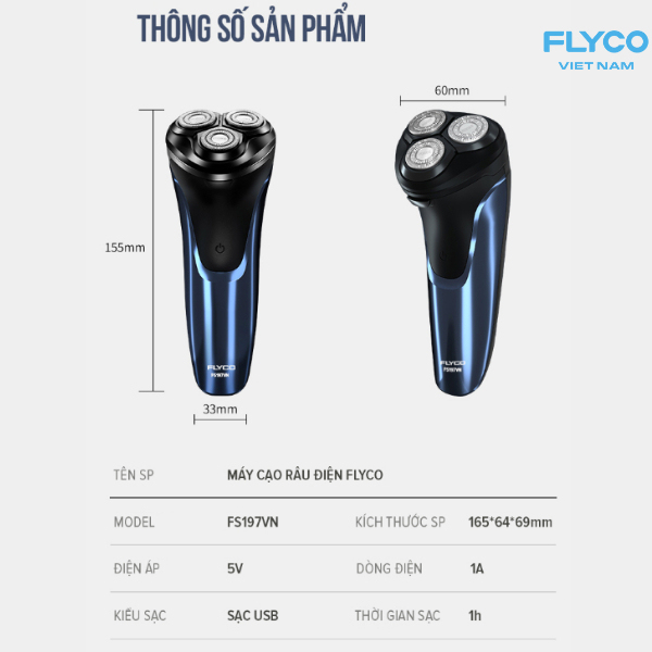 Máy Cạo Râu Flyco FS197VN
