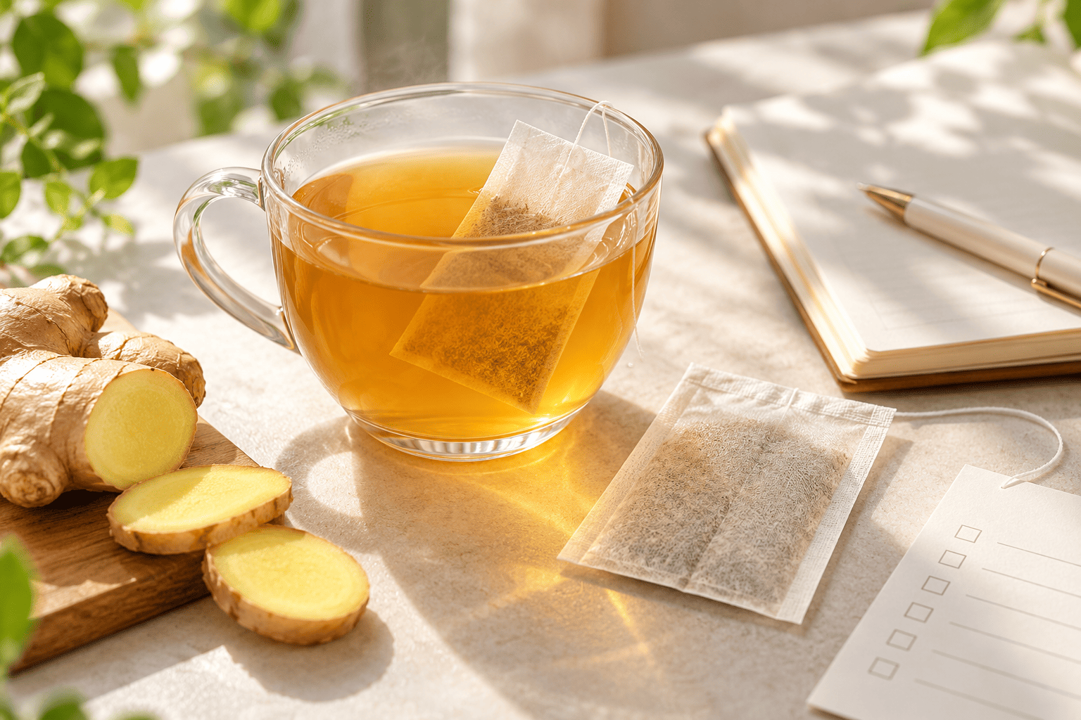 Trà gừng túi lọc có caffeine không? Cần đọc gì trên bao bì trước khi chọn?