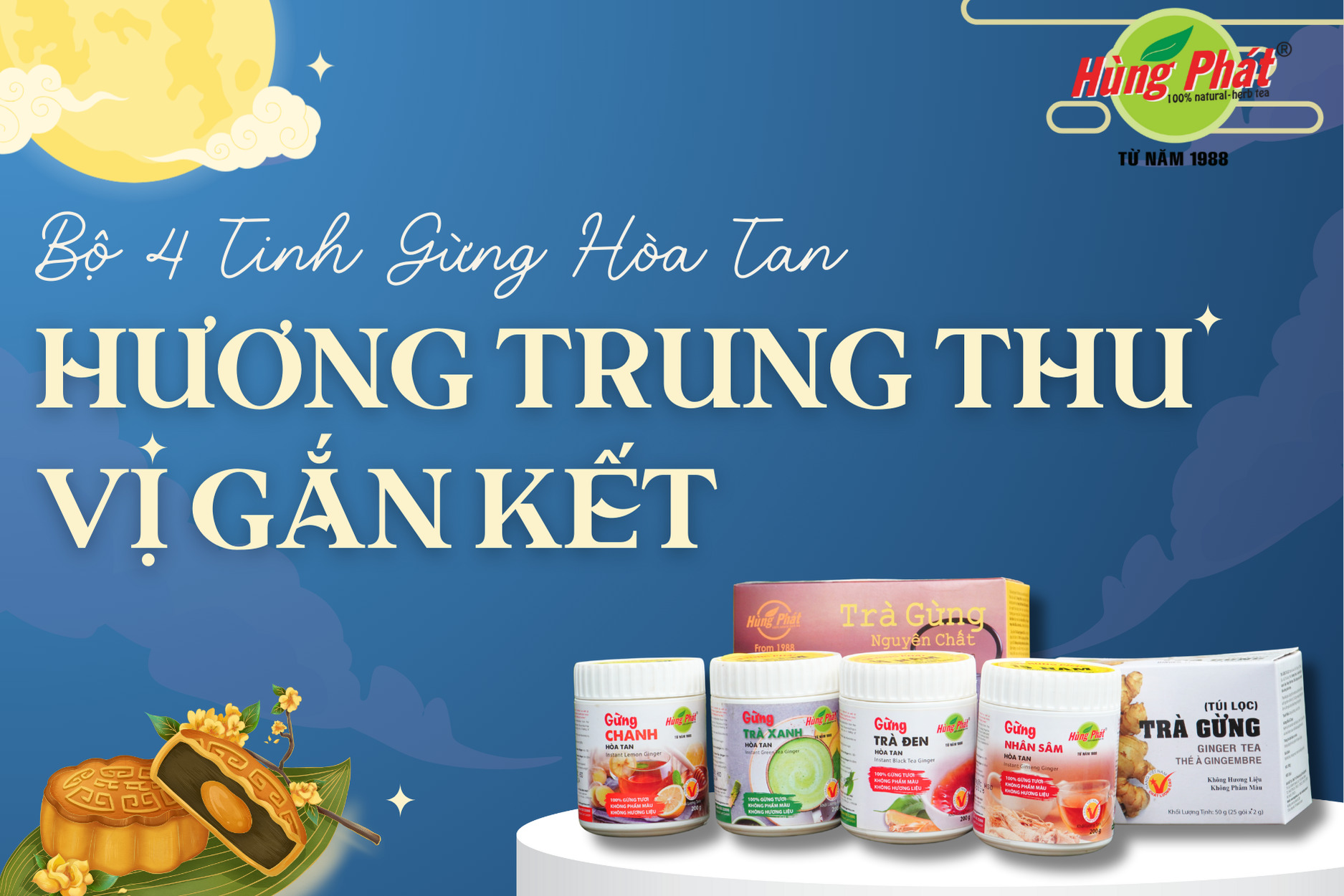 Bộ 4 Tinh Gừng Hòa Tan – Hơi Ấm Trung Thu Đoàn Viên