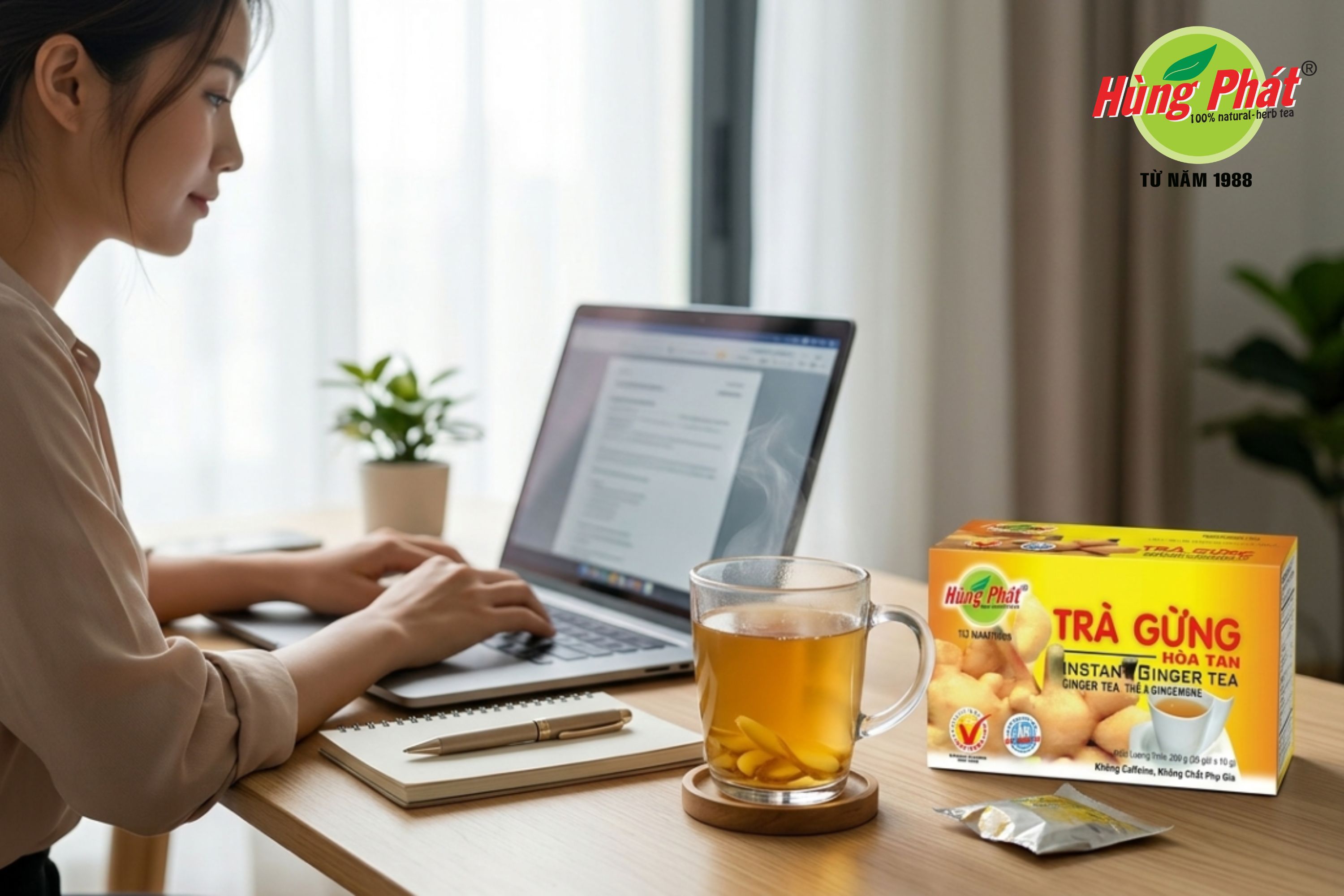 Trà Gừng Hòa Tan – Thức Uống Nóng Trong Lối Sống Bận Rộn