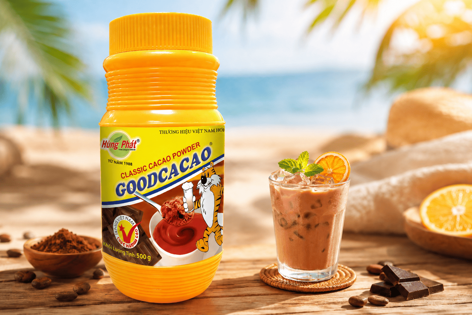 Cacao Dừa Lạnh Hai Tầng Với Bột CaCao Hiệu GoodCaCao: Món Uống Đẹp Cho Cuối Tuần
