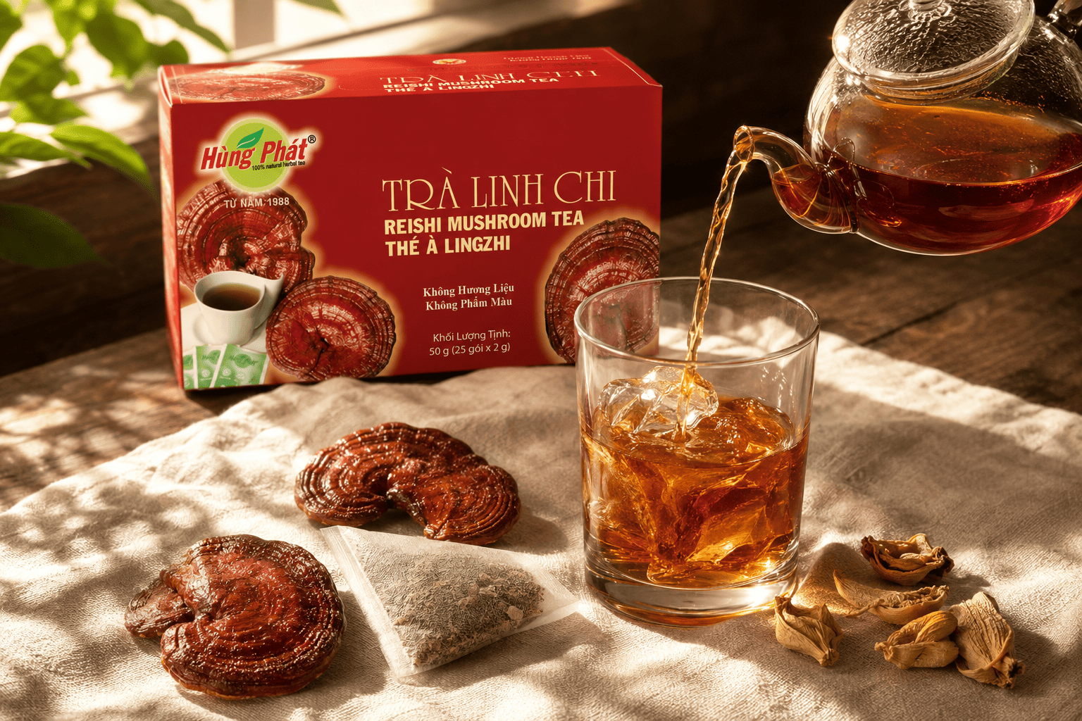 Một Tách Trà, Một Khoảng Tĩnh: Thưởng Thức Trà Linh Chi Theo Nhịp Chậm Hơn