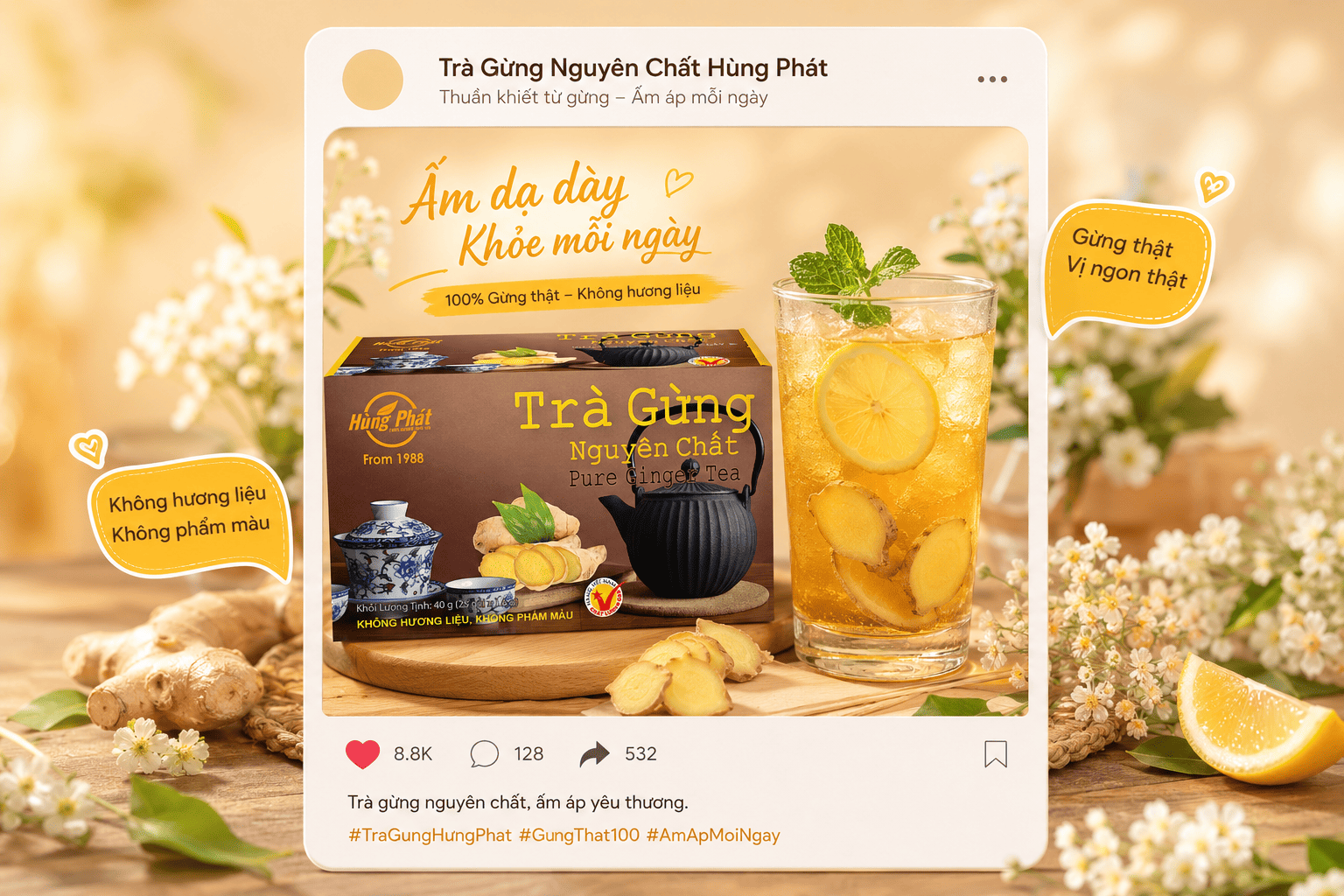 Mua Trà Gừng Nguyên Chất Hùng Phát Chính Hãng Ở Đâu?