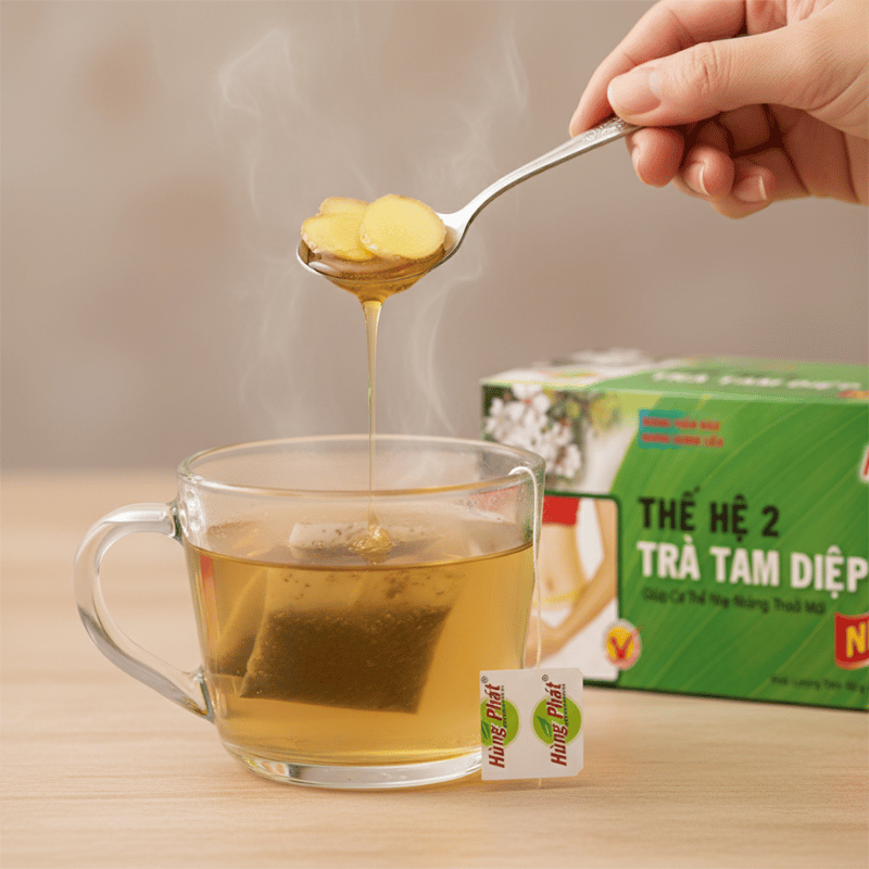 Cách Pha Trà Tam Diệp Thế Hệ 2 Với Gừng Và Mật Ong Dịu Nhẹ, Dễ Uống