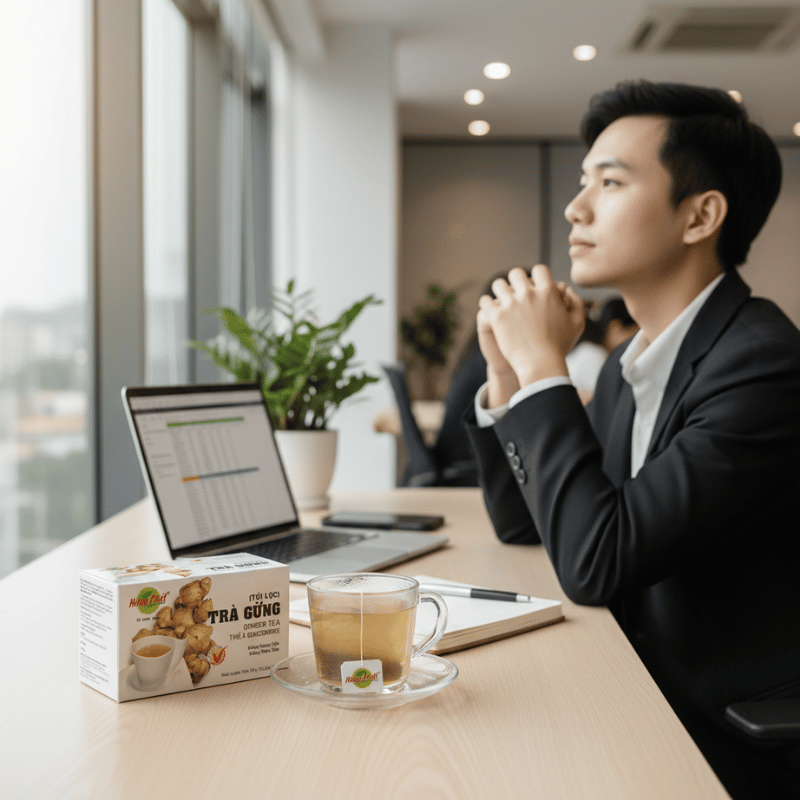 Trà Gừng Túi Lọc Hùng Phát Trong Nhịp Sinh Hoạt Hằng Ngày Của Người Bận Rộn