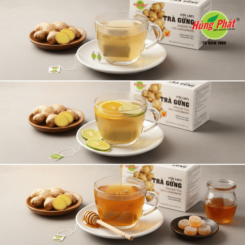 Gợi Ý 3 Cách Thưởng Thức Trà Gừng Túi Lọc Hùng Phát Theo Khẩu Vị Khác Nhau