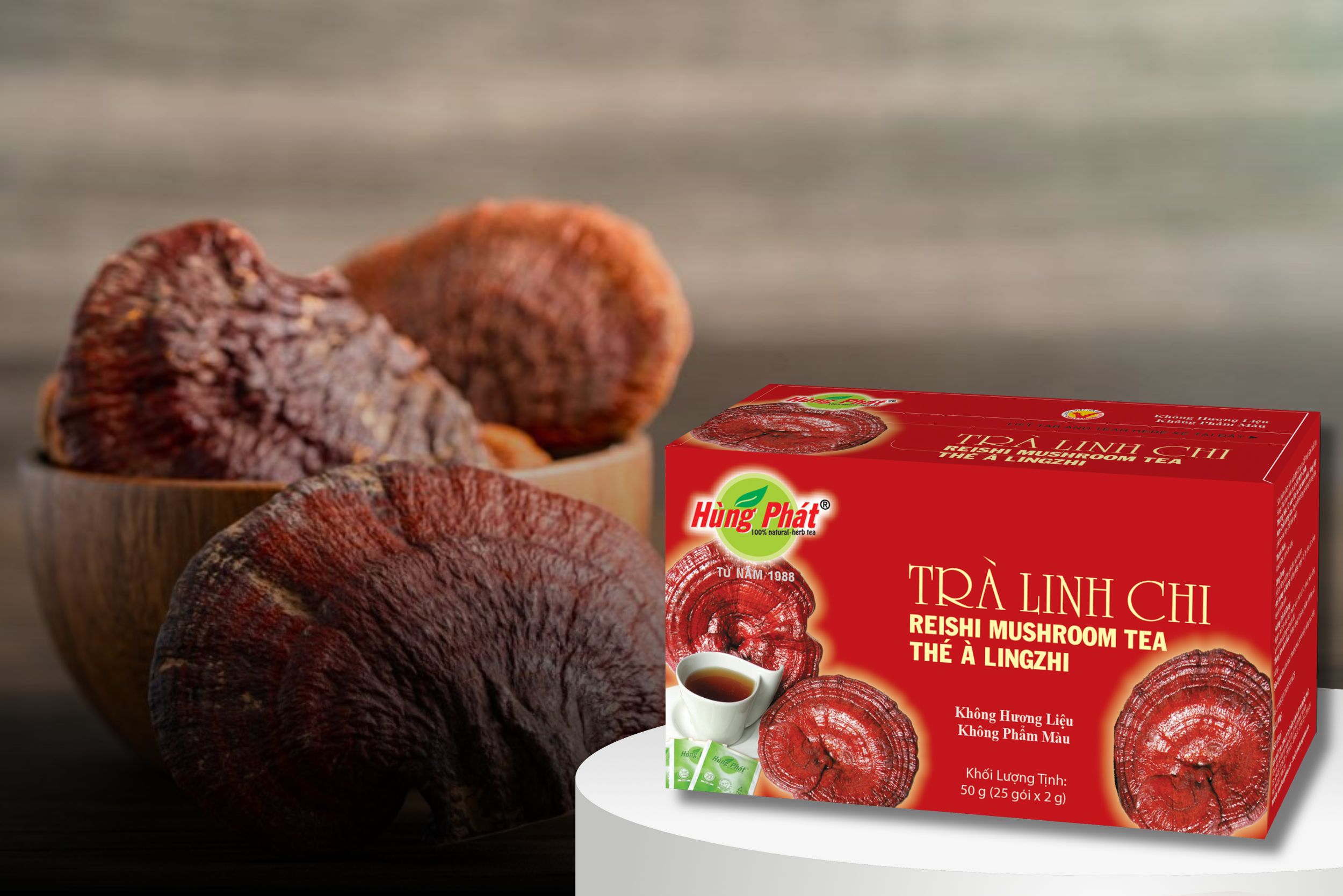 Trà Linh Chi Hùng Phát – Từ Thảo Mộc Thiên Nhiên Đến Ly Trà An Lành Mỗi Ngày