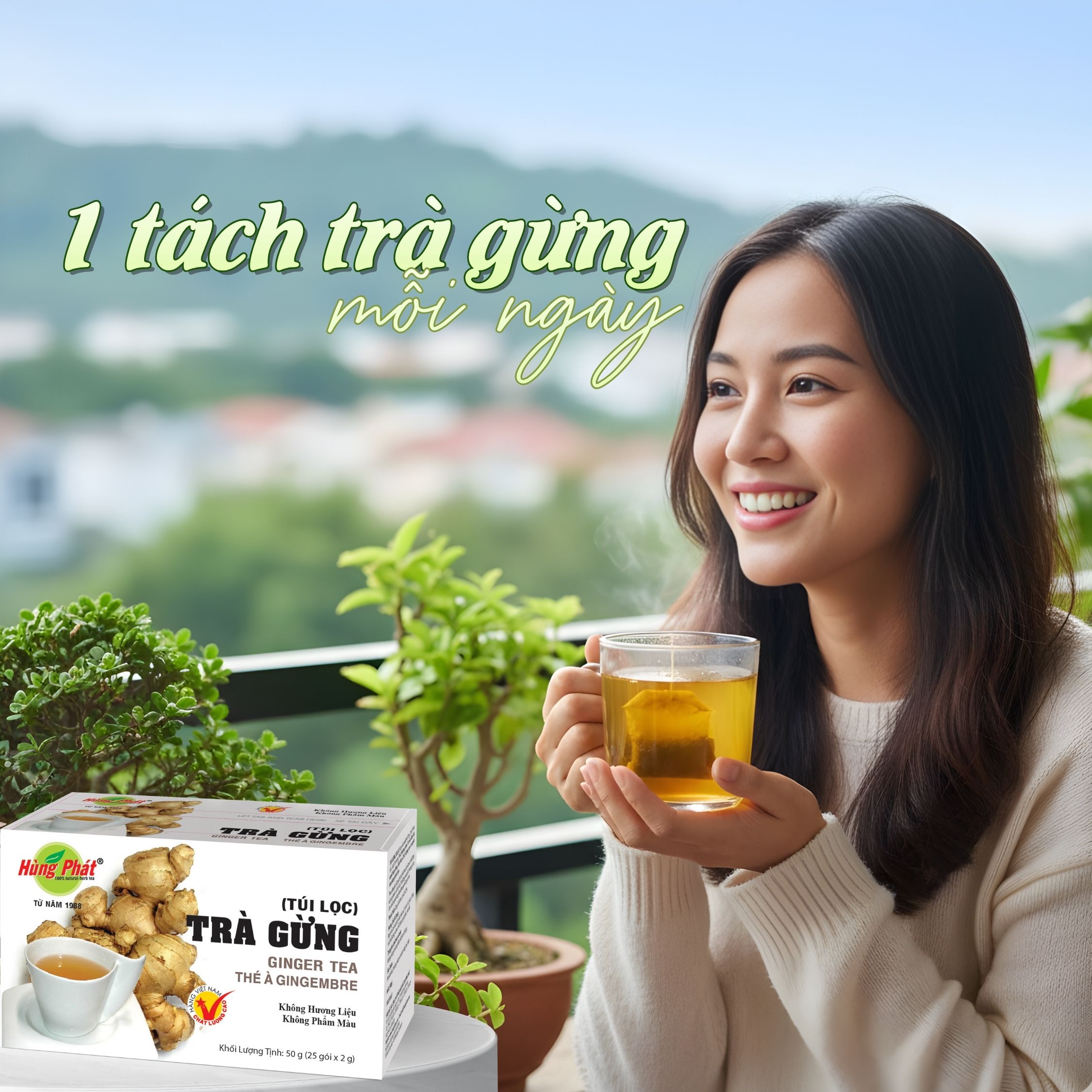 Bí Quyết Giữ Ấm Mỗi Ngày Với Trà Gừng Túi Lọc Hùng Phát