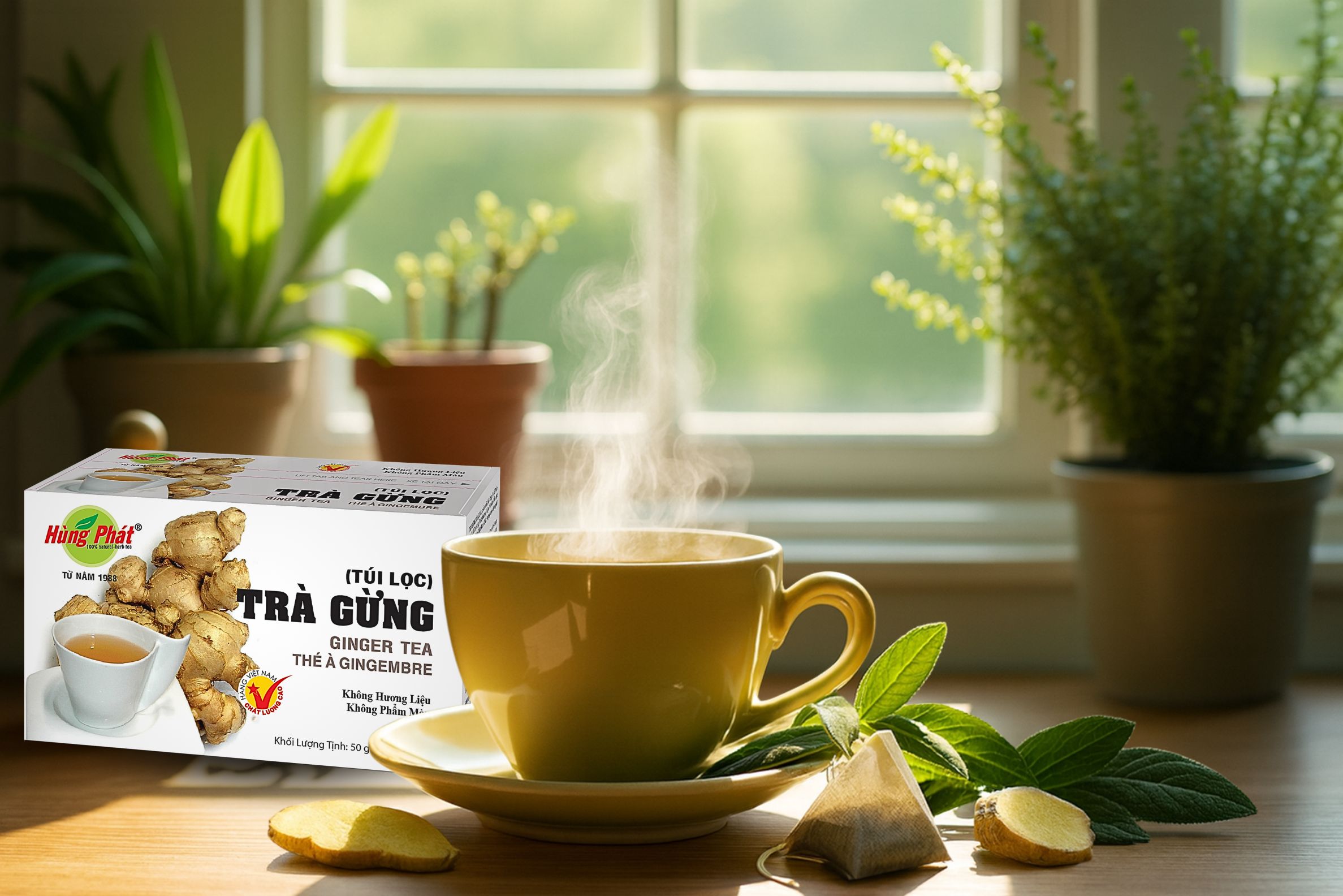 Trà Gừng Túi Lọc Hùng Phát – Từ Gừng Việt Đến Phong Cách Uống Trà Hiện Đại