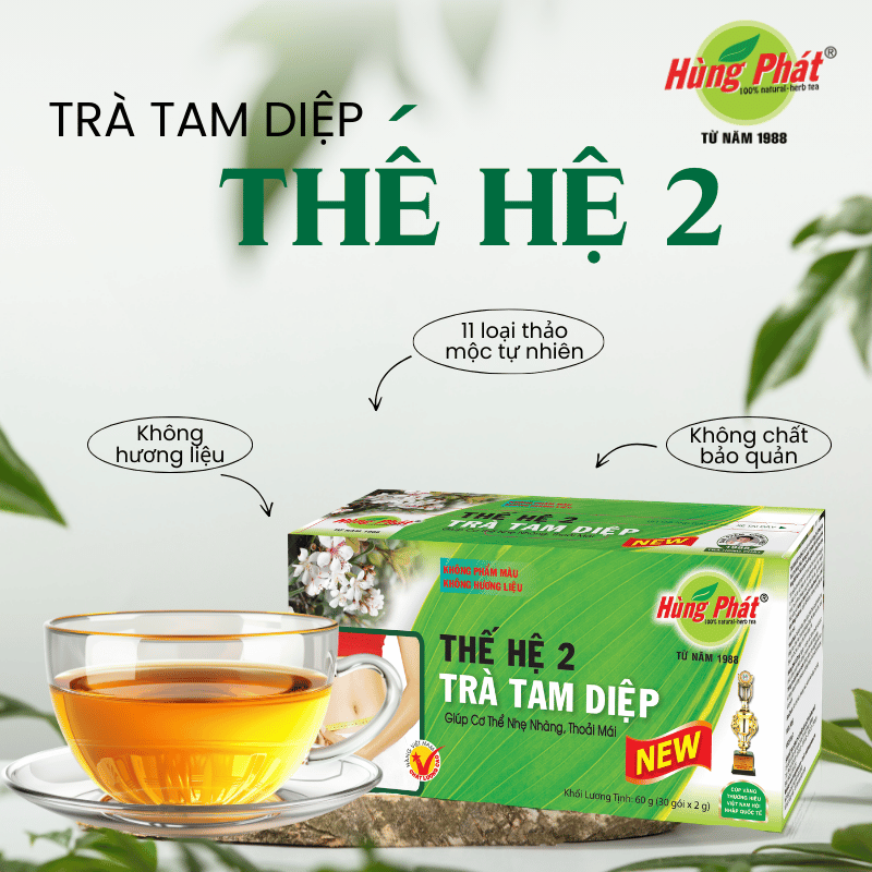 Trà Tam Diệp Thế Hệ 2 – Sắc Trà Thanh Mát Từ Thảo Mộc