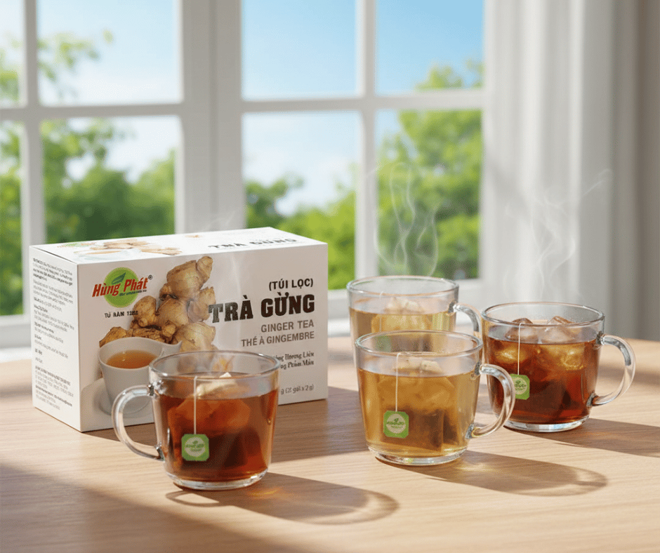 Trà Gừng Túi Lọc Hùng Phát – Những Cách Thưởng Thức Linh Hoạt Trong Đời Sống Hằng Ngày