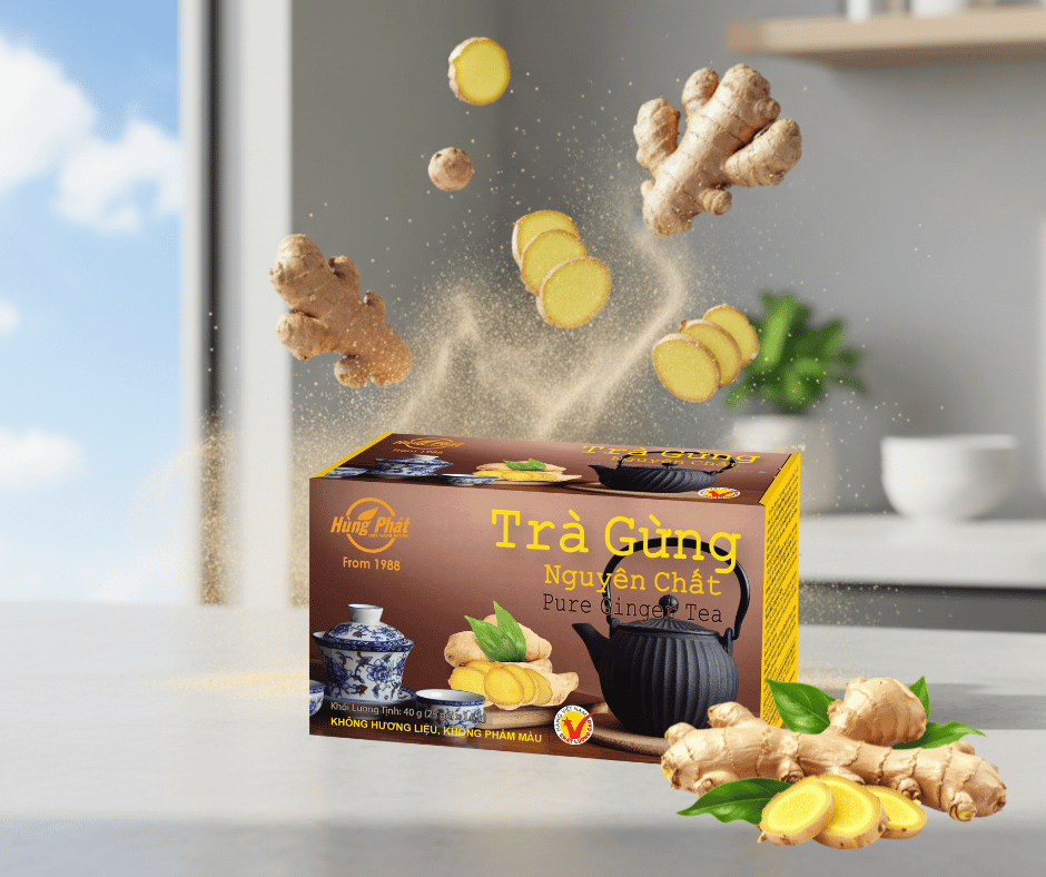 Trà Gừng Nguyên Chất Hùng Phát – Giải Pháp Dùng Gừng Tự Nhiên Tiện Lợi Mỗi Ngày