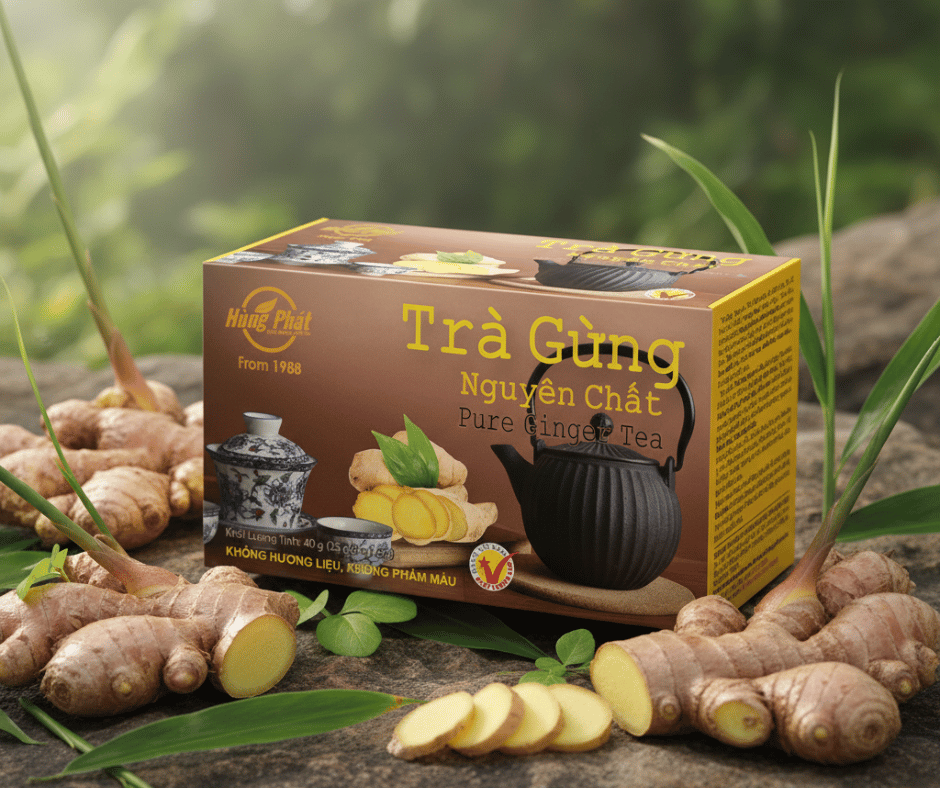 Không đường, không pha tạp – Điều làm nên giá trị nguyên bản của Trà Gừng Nguyên Chất Hùng Phát
