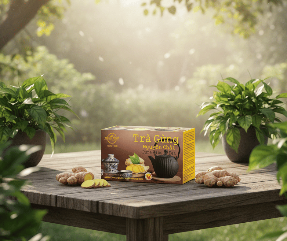 Cách pha Trà Gừng Nguyên Chất Hùng Phát đơn giản cho người bận rộn