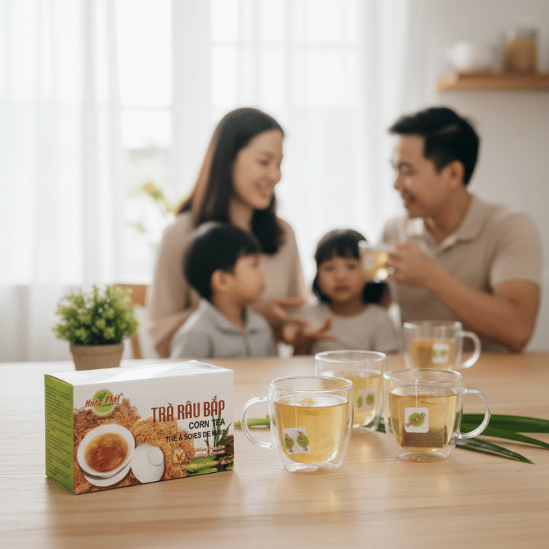Trà Râu Bắp Trong Không Gian Gia Đình – Thức Uống Thanh Nhẹ Cho Mọi Thế Hệ