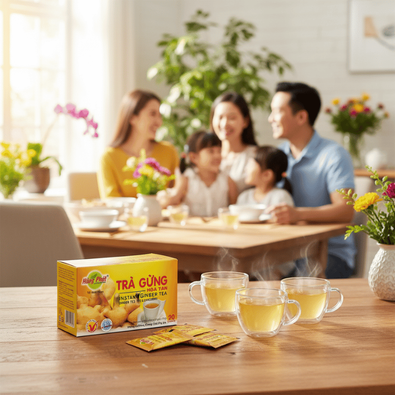Tại sao Trà Gừng Hòa Tan Hùng Phát là thức uống lý tưởng sau mỗi bữa ăn?