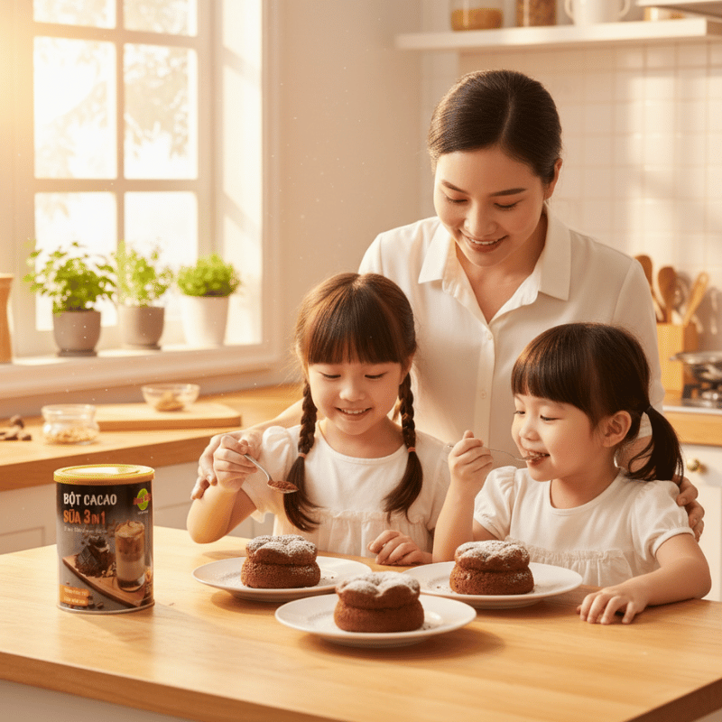 Biến Tấu Các Món Tráng Miệng Đơn Giản Tại Nhà Cùng Bột Cacao 3in1 Hùng Phát