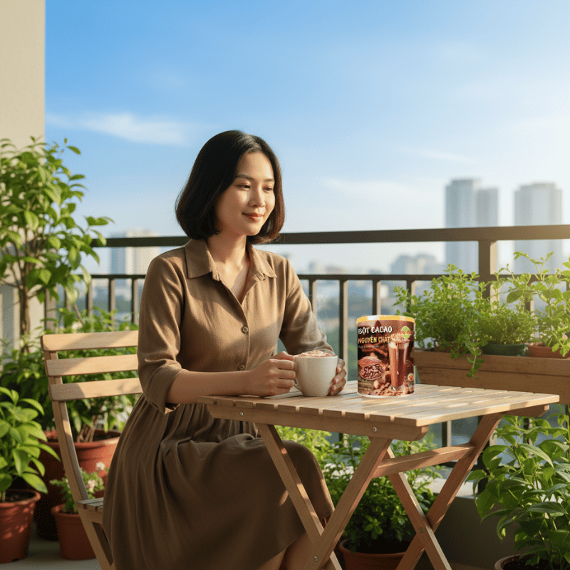 Chạm Vào Cảm Xúc Của Một Buổi Sáng Thư Thái Với Cacao Nguyên Chất Hùng Phát