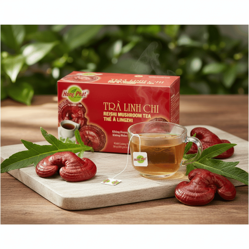 TRÀ LINH CHI HÙNG PHÁT – KHOẢNG LẶNG DỊU NHẸ TỪ THẢO MỘC VIỆT