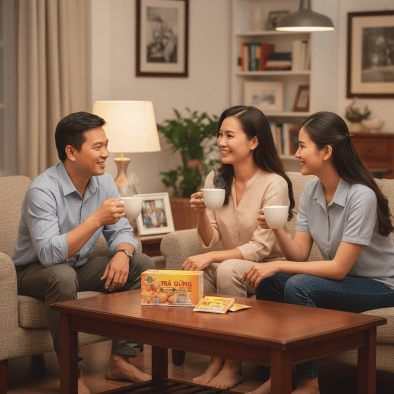 Trà Gừng Hòa Tan Trong Những Khoảnh Khắc Gia Đình – Khi Thức Uống Trở Thành Sự Gắn Kết