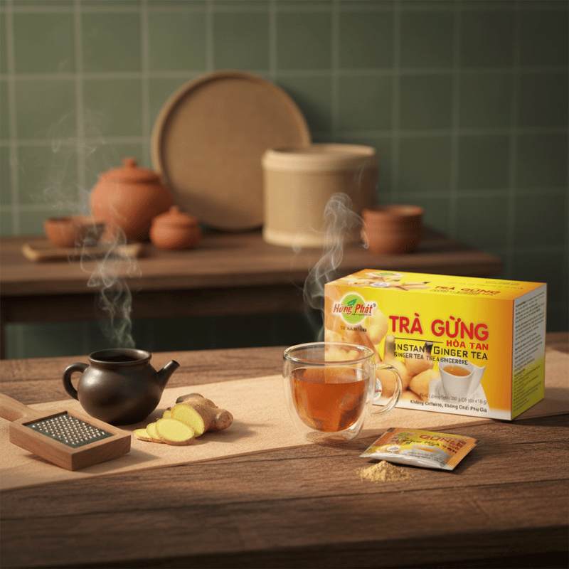 Từ Trà Gừng Truyền Thống Đến Trà Gừng Hòa Tan – Một Sự Thích Nghi Tự Nhiên Với Đời Sống Hiện Đại